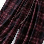 Buddha Stones Spring Casual Drawstring Plaid Pattern Elastic Waist Cropped Women's Harem Pants With Pockets