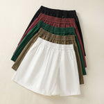 Buddha Stones Summer Casual Decorative Buttons Solid Women's Shorts With Pockets