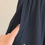 Buddha Stones Spring Summer Casual Drawstring Solid Cropped Women's Wide Leg Pants With Pockets