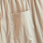 Buddha Stones Spring Summer Casual Drawstring Solid Cropped Women's Wide Leg Pants With Pockets