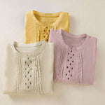 Buddha Stones Summer Casual Solid Embroidery Pleated Front Women's Short Sleeve T-Shirts