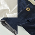 Buddha Stones Summer Casual Minimalist Two Buttons Solid Cotton Linen Men's Short Sleeve Shirts