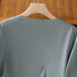 Buddha Stones Summer Vintage Geometric Embroidery Button-Up Solid Women's Short Sleeve Shirts