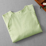 Buddha Stones Spring Summer Casual Minimalist Crew Neck Solid Women's Long Sleeve T-Shirt