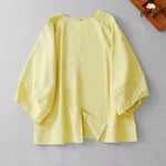 Buddha Stones Spring Summer Casual Minimalist Crew Neck Solid Women's Long Sleeve T-Shirt