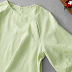 Buddha Stones Spring Summer Casual Minimalist Crew Neck Solid Women's Long Sleeve T-Shirt