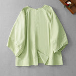 Buddha Stones Spring Summer Casual Minimalist Crew Neck Solid Women's Long Sleeve T-Shirt