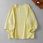 Buddha Stones Spring Summer Casual Minimalist Crew Neck Solid Women's Long Sleeve T-Shirt