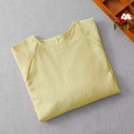Buddha Stones Spring Summer Casual Minimalist Crew Neck Solid Women's Long Sleeve T-Shirt