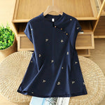 Buddha Stones Summer Vintage Tang Style Mandarin Collar Embroidery Small Floral Tank Top Women's Sleeveless Shirts