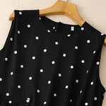 Buddha Stones Summer Vintage Drawstring Polka Dot Women's Summer Sleeveless Dress