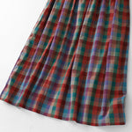 Buddha Stones Summer Casual Vintage Drawstring Rainbow Plaid Women's Summer Sleeveless Dress