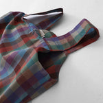 Buddha Stones Summer Casual Vintage Drawstring Rainbow Plaid Women's Summer Sleeveless Dress