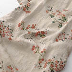 Buddha Stones Summer Tang Style Mandarin Collar Small Red Flowers Women's Short Sleeve Dress