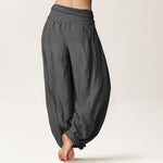 Buddha Stones Pure Cotton Lotus Heart Pattern Women's Elastic Waist Harem Pants