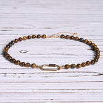 Buddha Stones Natural Tiger Eye Lock Design Bead Strength Necklace