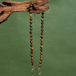 Buddha Stones Natural Tiger Eye Lock Design Bead Strength Necklace