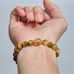 Buddha Stones Natural Tiger Eye Faceted Citrine Bead Courage Bracelet