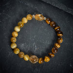 Buddha Stones Natural Tiger Eye Faceted Citrine Bead Courage Bracelet