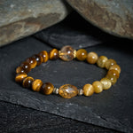 Buddha Stones Natural Tiger Eye Faceted Citrine Bead Courage Bracelet