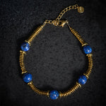 Buddha Stones Lapis Lazuli Bead Titanium Steel Serenity Bracelet