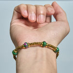 Buddha Stones Unakite Bead Titanium Steel Balance Bracelet