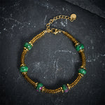 Buddha Stones Unakite Bead Titanium Steel Balance Bracelet