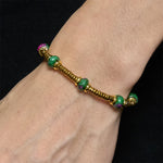 Buddha Stones Unakite Bead Titanium Steel Balance Bracelet