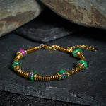 Buddha Stones Unakite Bead Titanium Steel Balance Bracelet