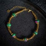 Buddha Stones Unakite Bead Titanium Steel Balance Bracelet