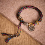 Buddha Stones Fu Character Swastika Om Mani Padme Hum Braided Rope Luck Bracelet