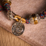 Buddha Stones Fu Character Swastika Om Mani Padme Hum Braided Rope Luck Bracelet