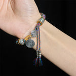 Buddha Stones Fu Character Swastika Om Mani Padme Hum Braided Rope Luck Bracelet