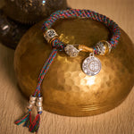 Buddha Stones Fu Character Swastika Om Mani Padme Hum Braided Rope Luck Bracelet