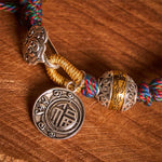 Buddha Stones Fu Character Swastika Om Mani Padme Hum Braided Rope Luck Bracelet
