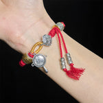 Buddha Stones Fu Character Swastika Om Mani Padme Hum Braided Rope Luck Bracelet