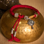 Buddha Stones Fu Character Swastika Om Mani Padme Hum Braided Rope Luck Bracelet
