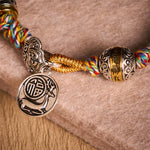 Buddha Stones Fu Character Swastika Om Mani Padme Hum Braided Rope Luck Bracelet