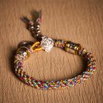 Buddha Stones Fu Character Swastika Om Mani Padme Hum Braided Rope Luck Bracelet