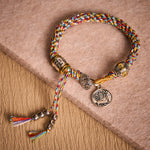 Buddha Stones Fu Character Swastika Om Mani Padme Hum Braided Rope Luck Bracelet