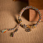 Buddha Stones Fu Character Swastika Om Mani Padme Hum Braided Rope Luck Bracelet