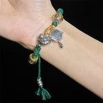 Buddha Stones Fu Character Swastika Om Mani Padme Hum Braided Rope Luck Bracelet