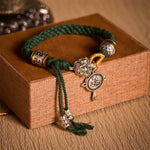 Buddha Stones Fu Character Swastika Om Mani Padme Hum Braided Rope Luck Bracelet