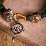 Buddha Stones Fu Character Swastika Om Mani Padme Hum Braided Rope Luck Bracelet