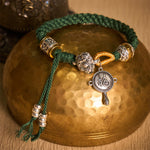 Buddha Stones Fu Character Swastika Om Mani Padme Hum Braided Rope Luck Bracelet