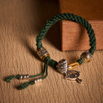 Buddha Stones Fu Character Swastika Om Mani Padme Hum Braided Rope Luck Bracelet