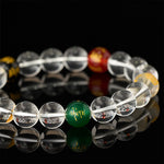 Buddha Stones Natural Clear Quartz Five Elements Healing Bracelet