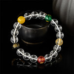 Buddha Stones Natural Clear Quartz Five Elements Healing Bracelet