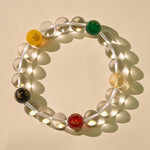 Buddha Stones Natural Clear Quartz Five Elements Healing Bracelet