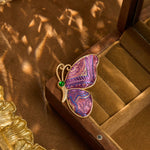 Buddha Stones Song Brocade Purple Butterfly Transformation Handmade Harmony New Chinese Brooch